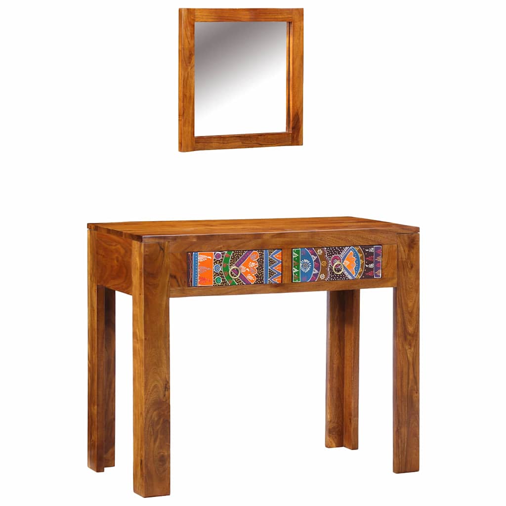 Dressing Table Brown 90 X 45 X 75 Cm Solid Acacia Wood